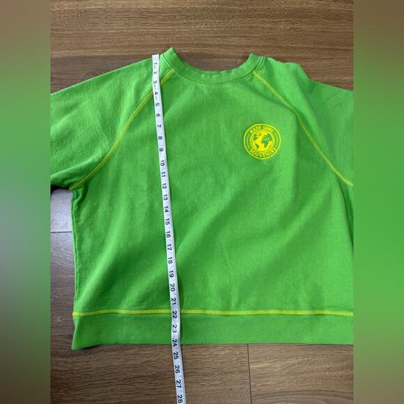 NWOT Made Some Souvenirs Logo Tourist Fleece Sweatshirt Green Size Small - Picture 9 of 9